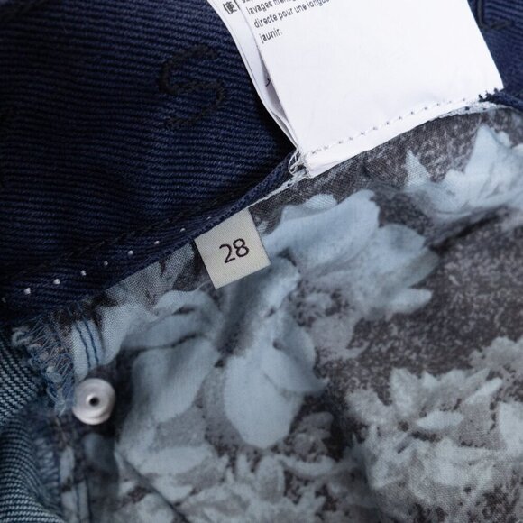 Stella McCartney Lace Hem Cropped Wide Leg Jeans Medium Wash Size 28 - Picture 6 of 14